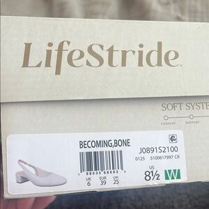 LifeStride Becoming Slingback Heels in Bone